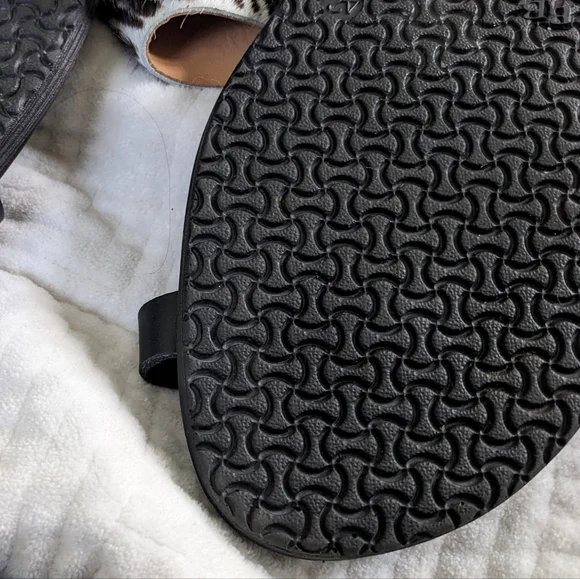 B&B Greek Sandals Black Leather Zebra Toe Loop Sandals 42 EU / 10.5 - 11 US - Picture 10 of 10